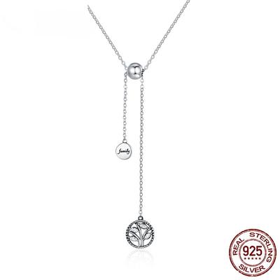 Настоящее серебро 925 пробы, ожерелья и подвески-цепочки с Древом жизни и домом и буквенными звеньями, настоящие серебряные ювелирные изделия