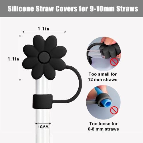 SpexArt Flower Straw Cover Toppers for Stanley Cup 30 & 40 oz Tumblers, 4-Piece Reusable Silicone Straw Caps, Straw Tip Protectors for Stanley Cup 10m