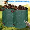 Foldable Garden Waste Bag Large Capacity Reusable Trash Storage Container Waterproof PP Woven Bag 100/200/300/400/500L