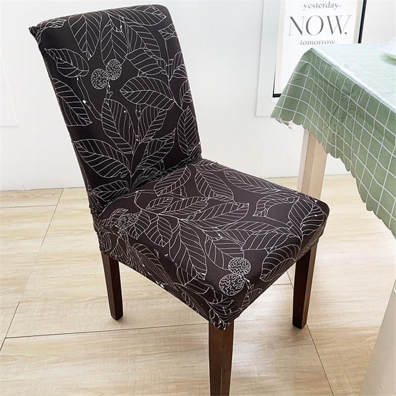 Printing Chair Covers Elastic Dining Room Seat Cover Spandex Dustproof Chair Protective Case for Home Office Restaurant Banquet
