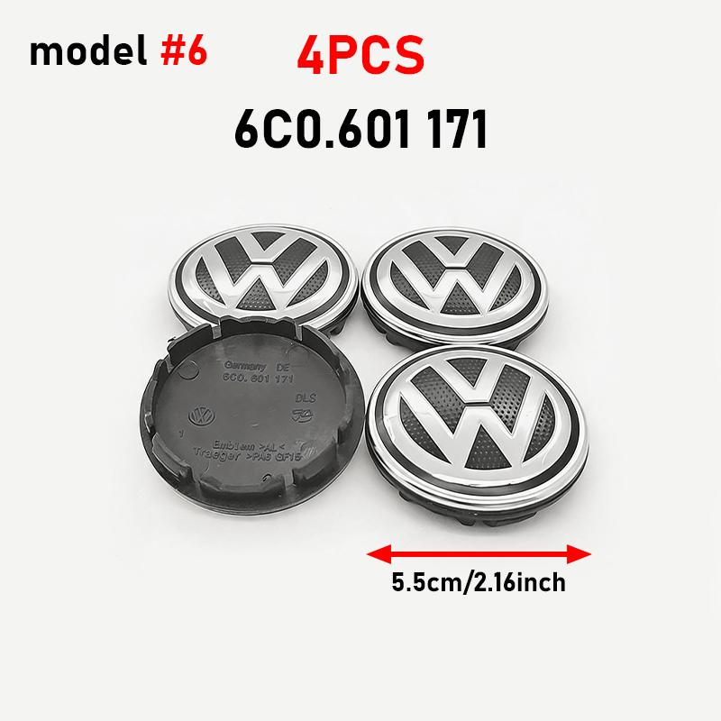 4Pcs 55mm 65mm Car Wheel Center Hub Caps Cover For VW Volkswagen Golf Polo Passat Touran CC B5 B6 B7 Jetta Replace Accessories