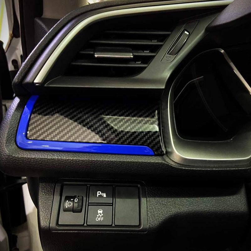 3 шт. Красная наклейка на рамку приборной панели салона для Honda Civic 10-го поколения 2016 2017 2018 2019 2020 2021 с левым рулем