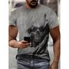 Men's 3D Skull Print T-Shirt Casual Short Sleeve Summer Tee Graphic Design Comfortable Polyester Outdoor Sports & Fitness, Skull T Shirt