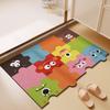 Cartoon Puzzle Bathroom Absorbent Floor Mat Bathroom Doorway Quick Drying Anti-slip Foot Mat Household Wear Resistant Diatom Mud Floor Mat