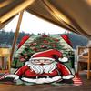 1pc Christmas Santa Claus Outdoor Flannel Blanket Soft All Season Polyester Throw , Perfect for Picnics & Travel , Picnic Accessory