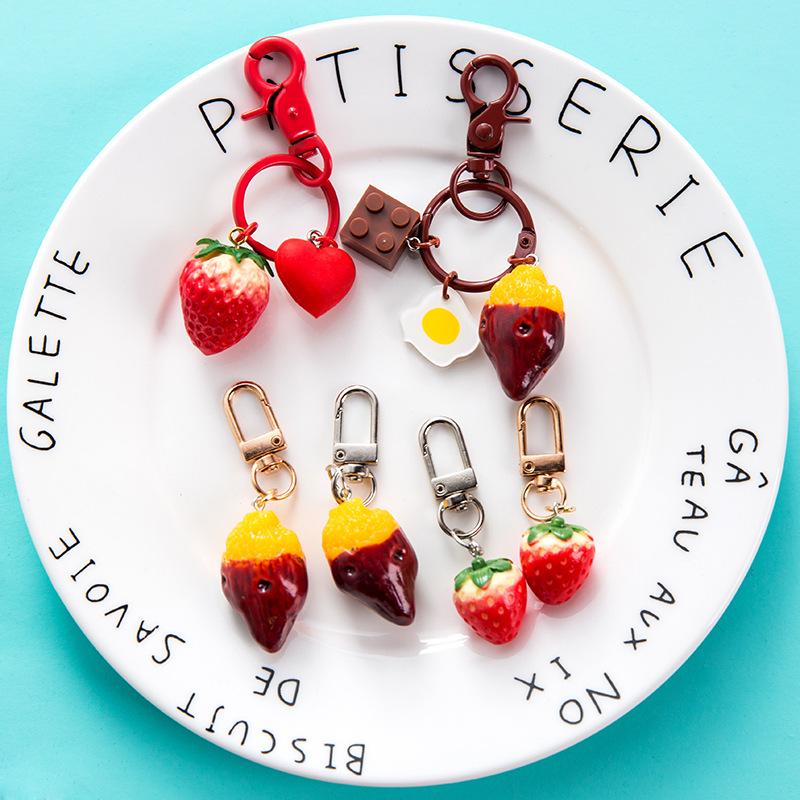 Strawberry Lover Keychain Pendant for Women