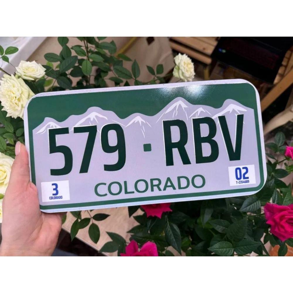 U.S. License Plate, U.S. Car License Plate, Metal, 15x30 Cm.