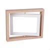 Double Sided Rotating Photo Frame Table Display Wooden Floating for