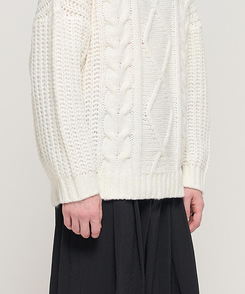 CARGOBROS Semi-Over Cable Mock Neck Knit (Ivory)