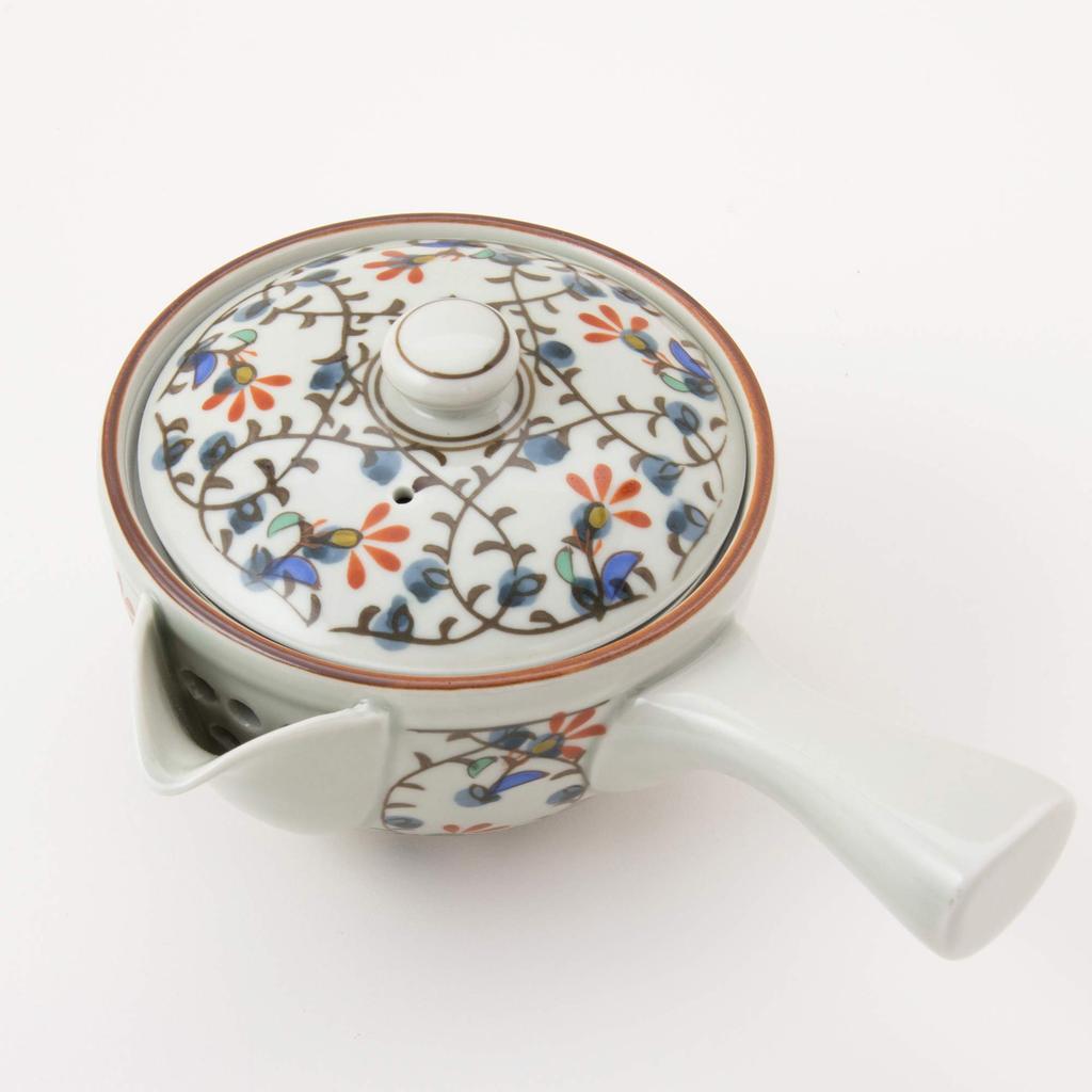 Керамика Saikai, посуда Hasami, средний чайник с парчовым цветочным узором в виде воробья, 66390