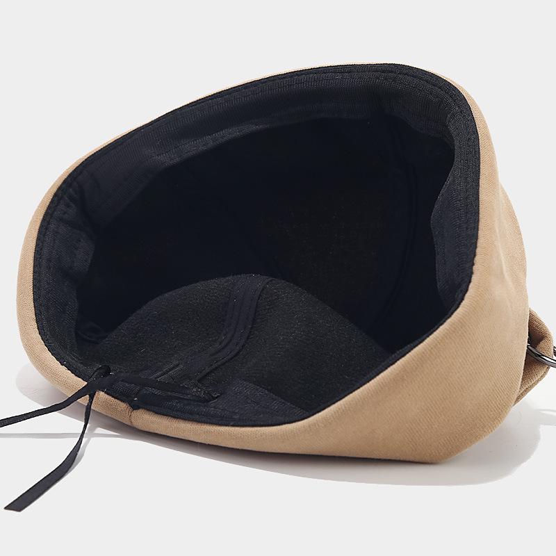 Street Fashion Bear Ear & Iron Ring Brimless Hat - Unisex Trendy Korean Hip Hop Style