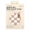 Quick Dry Hair Towel Wrap, Extra Large, Terracotta Checker, 1 Count