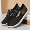 2025 Spring Summer New Women Single Shoes Thick Sole Woven Hollow Buckle Casual Sneaker Comfortable Breathable Women Cloth Shoes