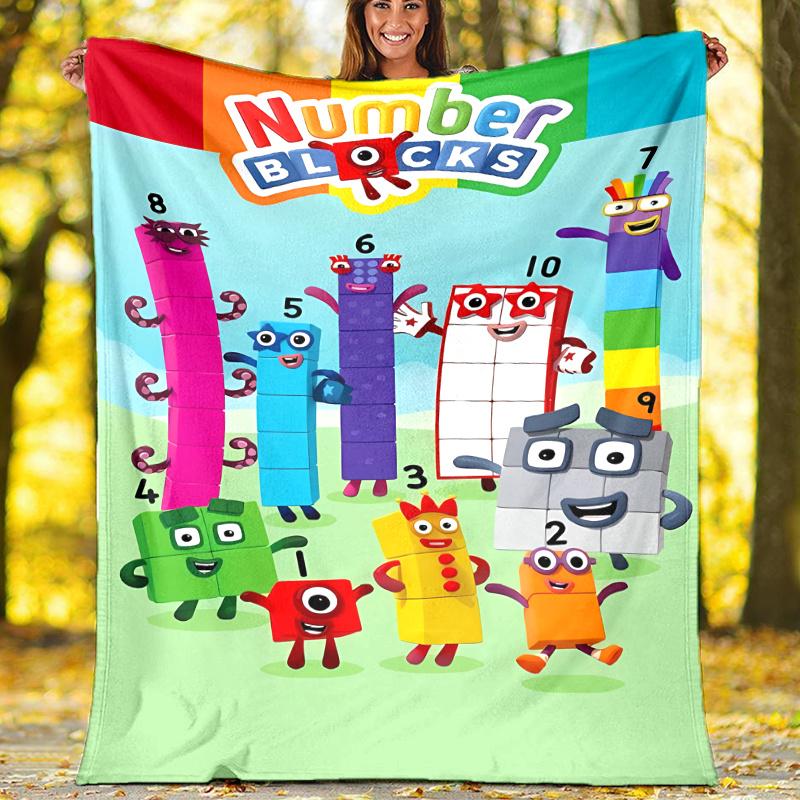 Numberblocks Theme Printed Blanket,Perfect for Couch, Bed, Travel & Outdoor Use | Machine Washable, Cozy & Durable.