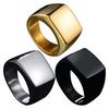 Fashion Men Stainless Steel Plain Square Wedding Finger Ring Band Punk Jewelry AVE