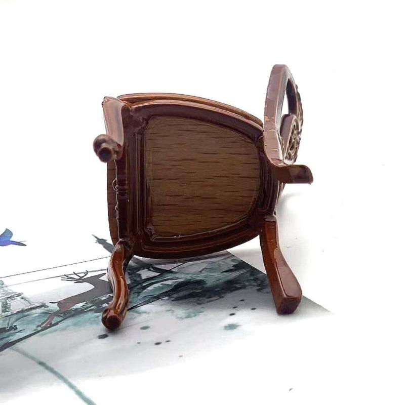 Wood Dollhouses Miniature Chair Model Figure 1/12 Scale Furniture For Miniature Scene Decoration And Collector