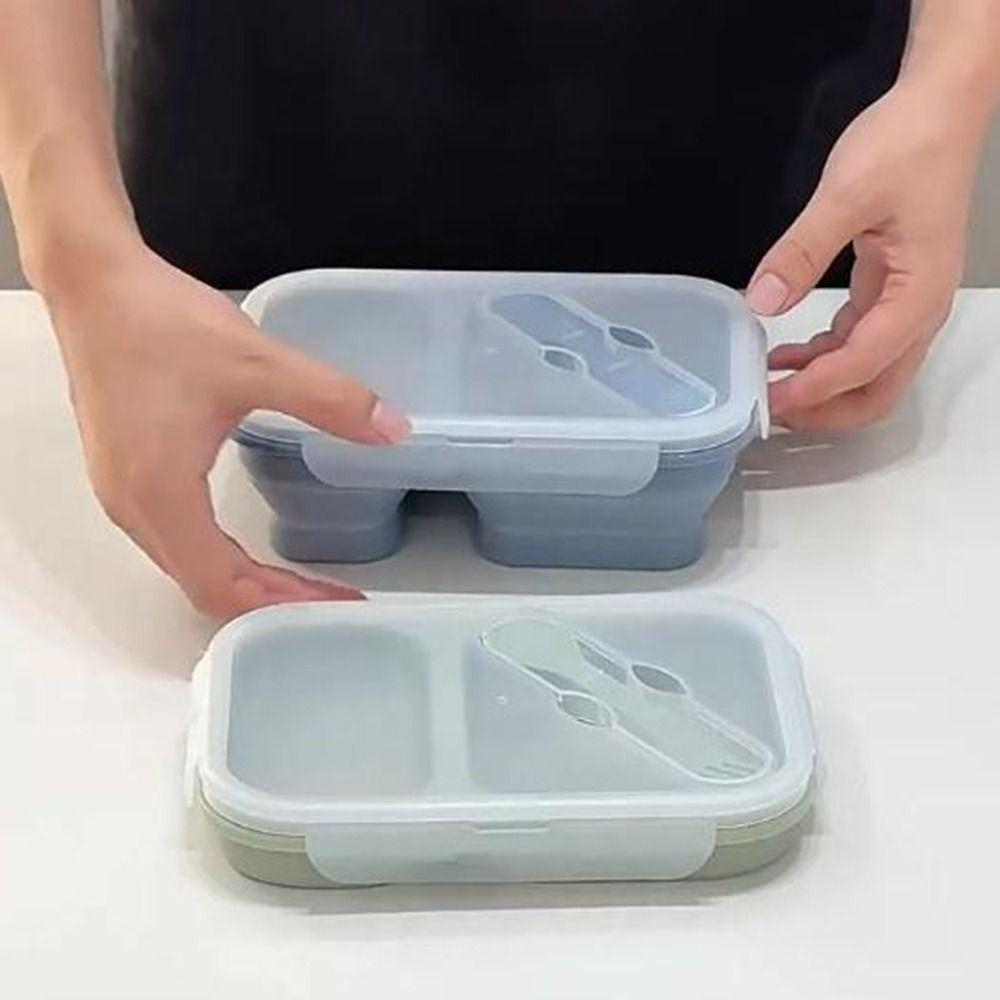 Rectangle Silicone Lunch Box Airtight Fresh Keeping Box Practical Food Storage Container  Student