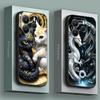 Чехол для телефона для Xiaomi Redmi 15C 14C 12C 13C Redmi Note 15 14 13 12 11 10 Pro Plus 5G 12S Силиконовый чехол Милый Черно-белый Дракон