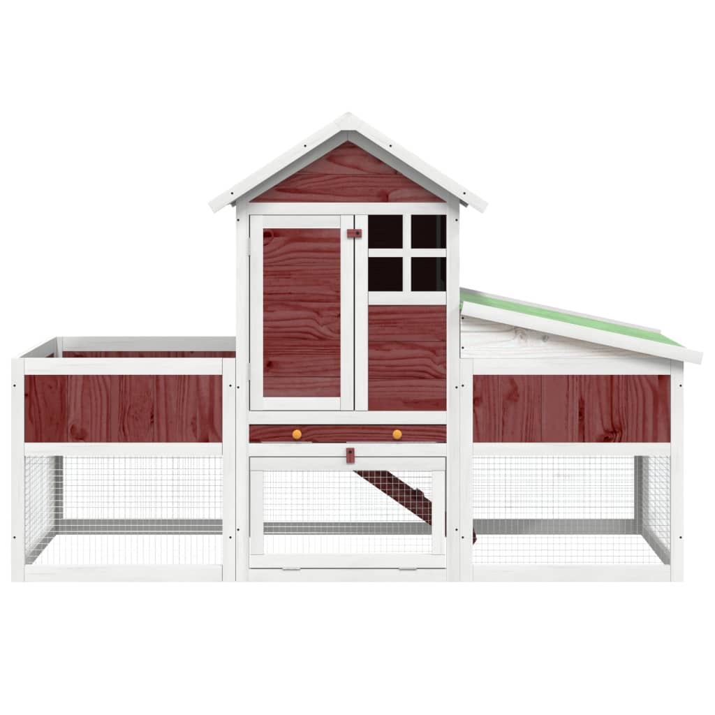 Rabbit Hutch in Mocha 170 x 63 x 113 cm Solid Pine Wood