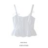 Kaslead New Arrival Women's Clothing Fashion Style Fashion Minimalist Fresh White Bow Suspenders Tops