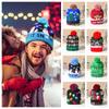 Santa Claus Christmas LED Light Knitted Hat Warm Christmas Knitted Hat Soft Knitted Beanie Child
