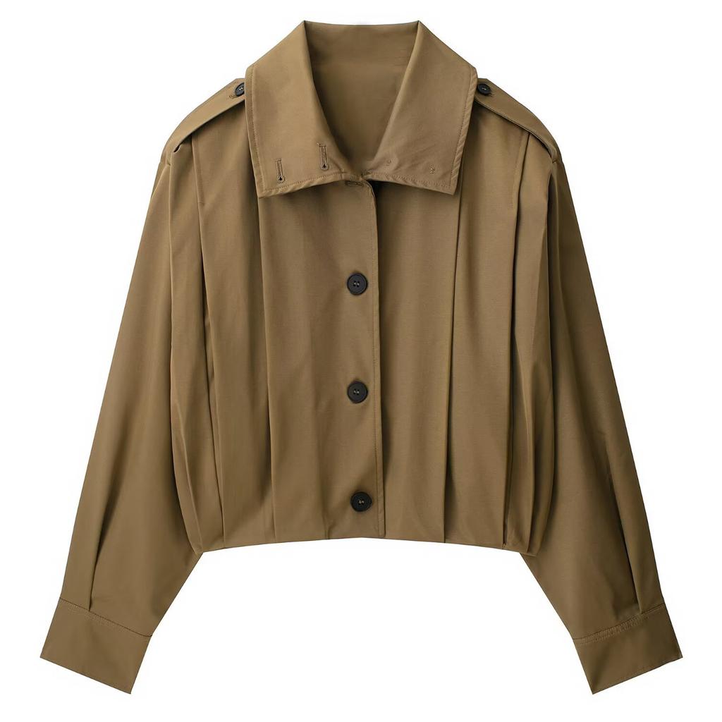 Женская модная куртка с короткими рукавами на пуговицах