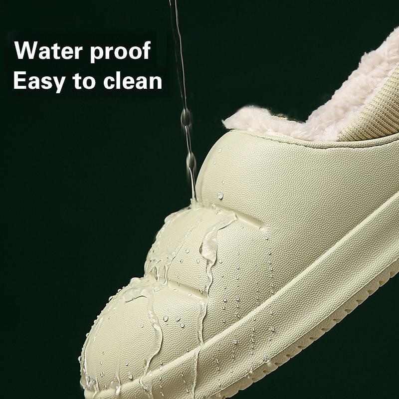 Зимние теплые плюшевые тапочки для мужчин и женщин, пуховые хлопковые туфли, домашняя непромокаемая ткань, большой размер, унисекс, лучшие тапочки для дома