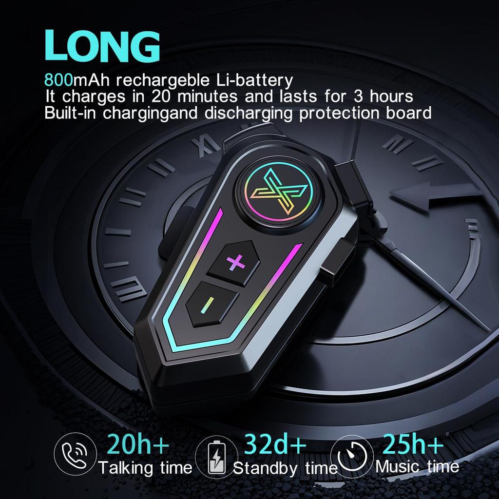 X10 Bluetooth 5.4 гарнитура для шлема мотоциклиста для мотоциклиста беспроводной набор для звонков на телефон водонепроницаемые наушники MP3-плеер для мотоцикла