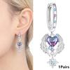Серьги-кольца из серебра 925 пробы для женщин Вечная любовь Красный циркон Серьги с двойным сердцем Ювелирные изделия Подарок на годовщину и день рождения