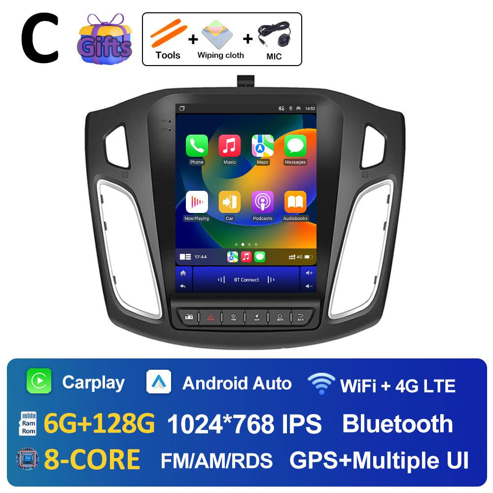 Android 14 Авто Радио Плеер Для Ford Focus 3 Mk 3 2011 2012 2013 2014 - 2019 DSP Стерео Вентилятор Охлаждения 2.5D Сенсорный Экран Нет 2 DIN