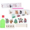 5pcs DIY Diamond Painting Keychain Material Kit Snowman Santa Claus Pendant Christmas Ornament