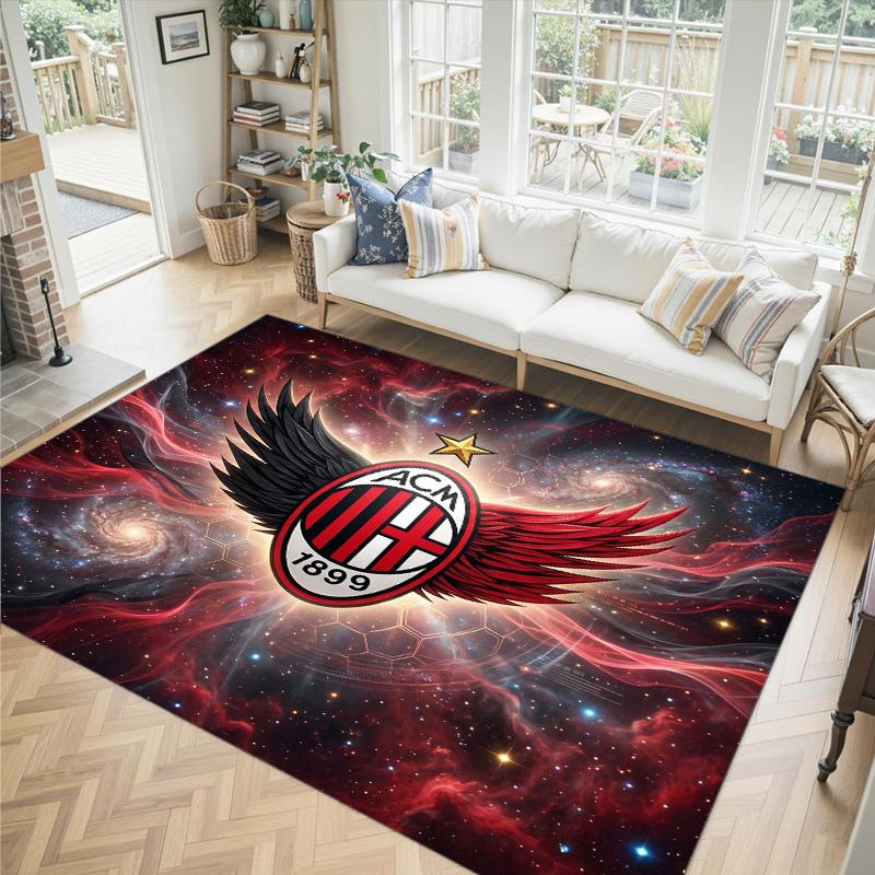 Дизайн AC Milan Кристальный Велюровый Ковер Уютный Не?Нескользящий ковер с принтом для спальни, гостиной, прихожей