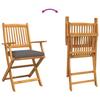 Folding Chair 4 pcs Gray 49 x 57.5 x 92 cm Solid Acacia Wood