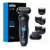 Braun Series 5 5120s Мужская электробритва Влажное и сухое бритье Турбо-бритва с сеткой Триммер для бороды Насадки Синий