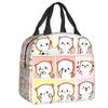 Cartoon Mochi Cat Peach And Goma Lunch Bag Women Thermal Cooler Insulated Lunch Box for Work Office Travel Picnic Food Bags