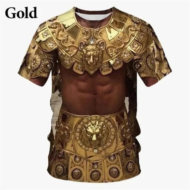 Футболка с 3D-принтом в средневековом стиле для мужчин, футболки с рисунком для косплея, повседневные модные футболки с круглым вырезом и коротким рукавом, свободные топы