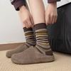 Осенние контрастные полосатые средние носки-гольфы простые и универсальные теплые с носками для наслаивания стиль миллениалов