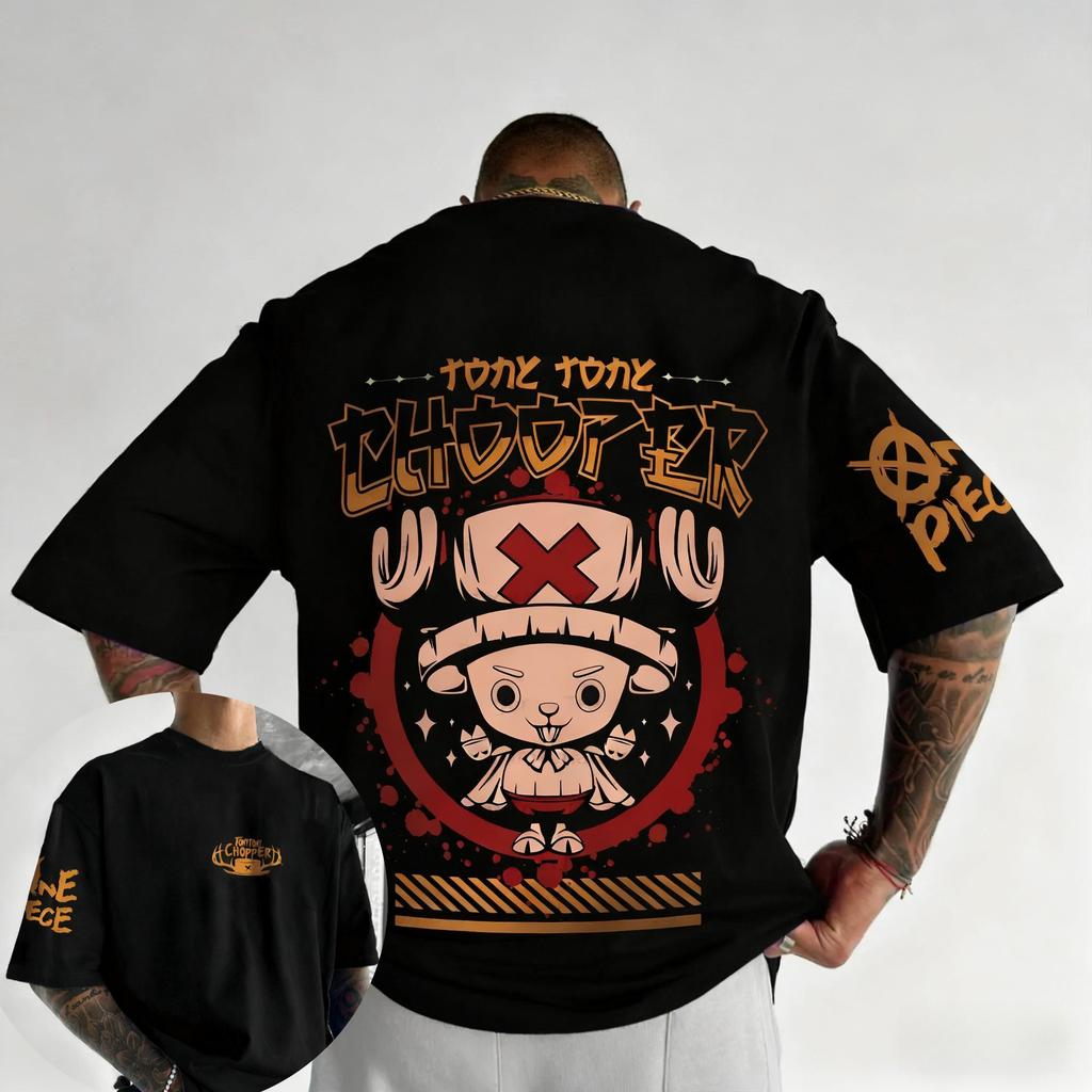 Bandai One Piece Луффи Зоро Печатная Хлопковая Короткорукавка 2026 Лето Дышащая Мужская и Женская Свободная Спортивная Модная Футболка