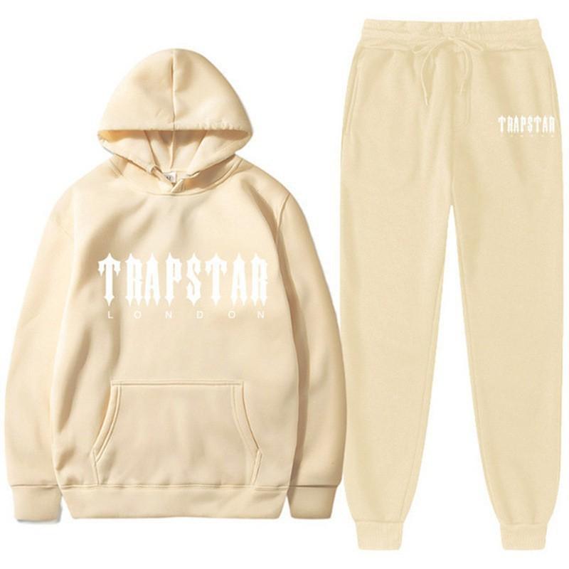 Mens Womens Casual Hooded Fleece-Lined Sweatshirt Set Sportswear Outfit