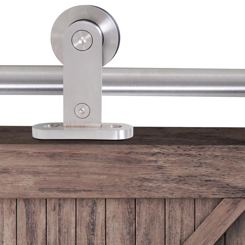 Wooden Sliding Door Kit Stainless Steel Smooth Operation Hardware Track Kit System Unit For Single Door 2000mm