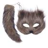 2Pcs/Set Fox Masque Tail Set Girls Furry Masque Long Fox Tail Set Faux Fur Halloween Cat Tail Cosplay Fox Wolf Tail Set