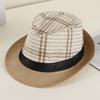 Straw Panama Fedora Men's Derby Hat Men's Hat Black Belt Fashion Sun Hat Beach Hat