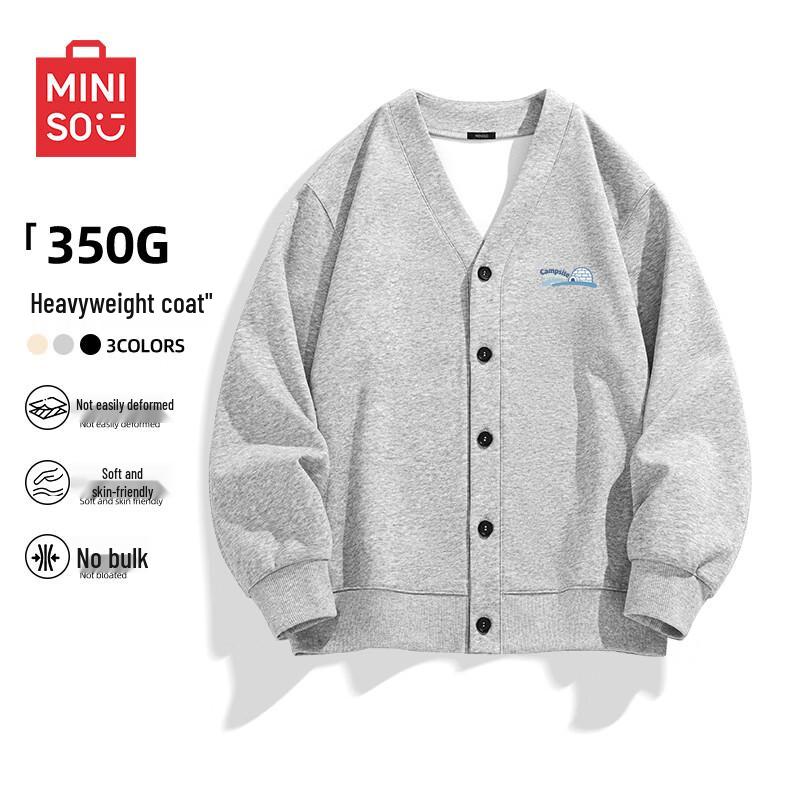 MINISO Унисекс кардиган с V-образным вырезом, толстовка оверсайз