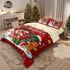 3pcs Happy Christmas Snowman Gingerbread Man Print Quilt Cover Set Multi Size Bedroom Bedding Decoration Machine Washable