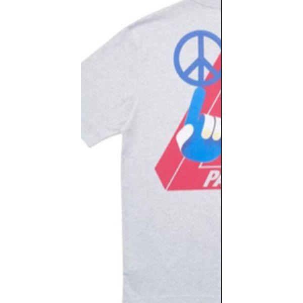 Palace Футболка Tri-Smiler серая меланжевая унисекс-топы P18TS102