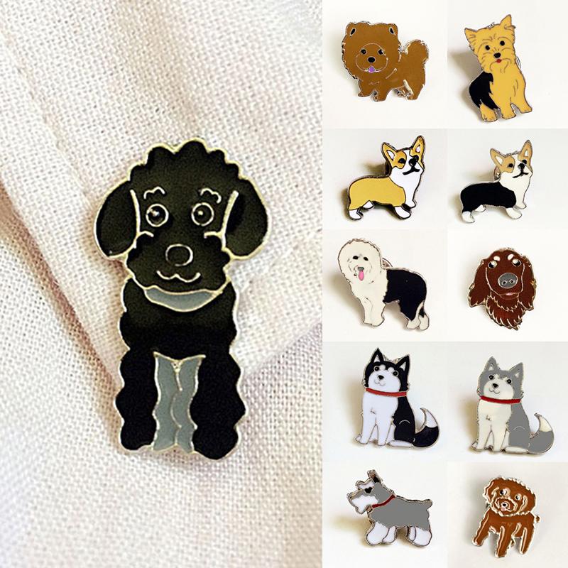 1PC Badge Decorated Cartoon Cute Brooches Dog Jewelry Dachshunds Corgi Dogs Brooches Pins