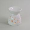 Essential Oil Burner with Spoon White Ceramic Aroma Burner Wax Melter with Cutout Design Home Tabletop Wax Warmer for Bedroom Meditation Room