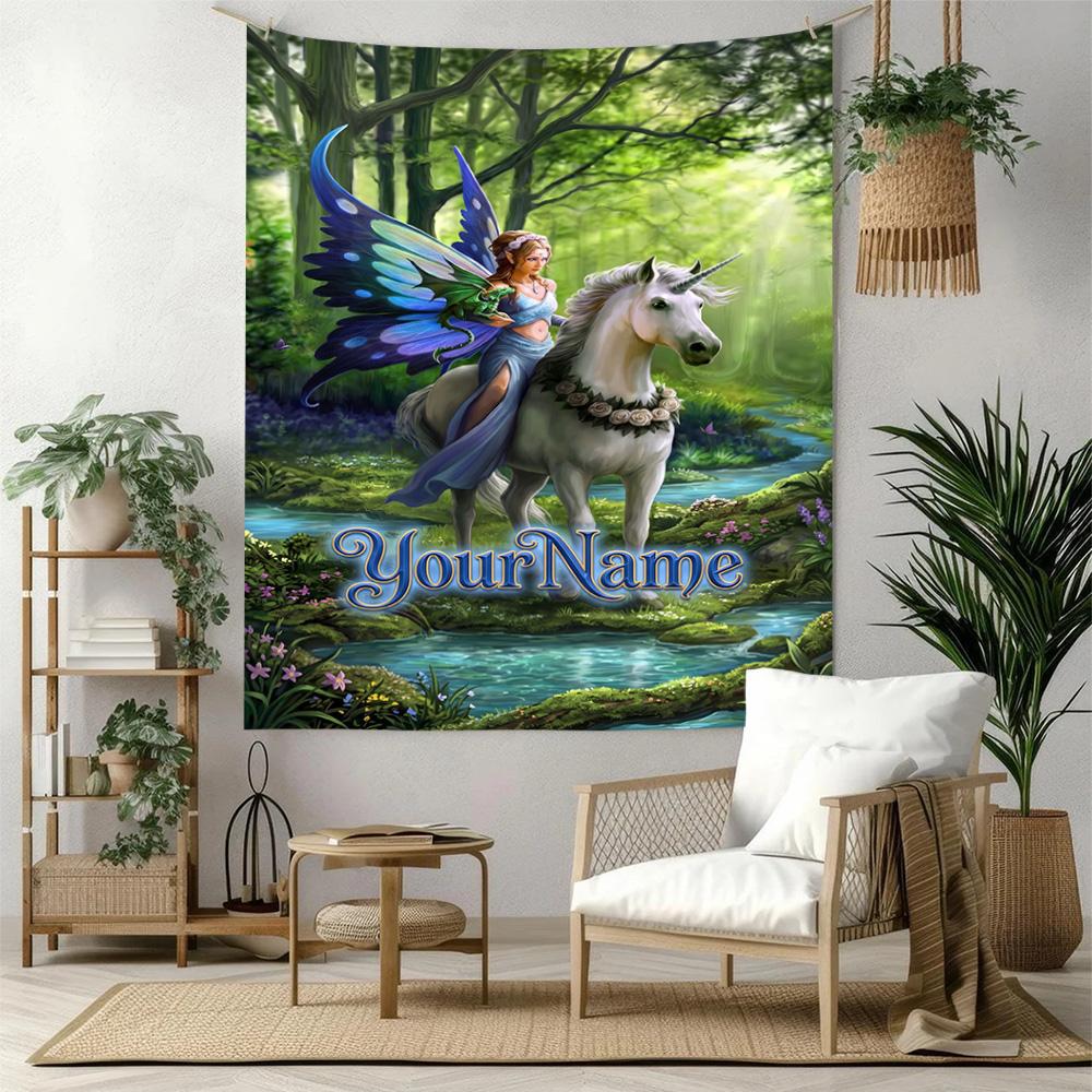 Gothic Illustrations Custom Your Name Wall Decor Tapestry Art For Pet Memorial Birthdaywedding Party Backdrop Family Gift