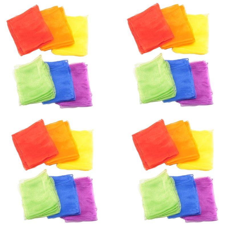 A71Z 24Pcs Kids Juggling Scarves Dance Music Scarves Movement Scarves Rhythm Scarves For Children Movement