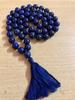 14 mm round 36"+ Indian Origin Lapis Lazuli 54+1 Guru Bead Japa Mala, Jaap Rosary, Yoga Prayer Healing Meditation September Birthstone